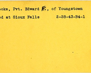 World War II, Vindicator, Edward F. Brooke, Youngstown, died, Sioux Falls, 1943
