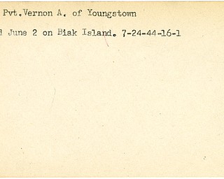 World War II, Vindicator, Vernon A. Brown, Youngstown, wounded, Biak Island, 1944