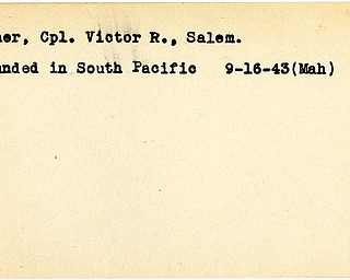 World War II, Vindicator, Victor R. Bruner, Salem, wounded, Pacific, 1943, Mahoning