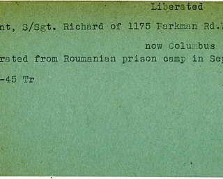 World War II, Vindicator, Richard Bryant, Warren, Columbus, liberated, prisoner, 1945, Trumbull