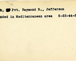 World War II, Vindicator, Raymond R. Buck, Jefferson, wounded, Mediterranean, 1944