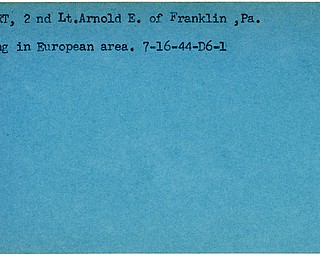 World War II, Vindicator, Arnold E. Burgert, Franklin, missing, Europe, 1944
