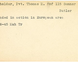 World War II, Vindicator, Thomas M. Burkholder, Butler, wounded, Europe, 1945, Mahoning, Trumbull