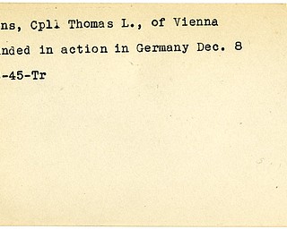 World War II, Vindicator, Thomas L. Burns, Vienna, wounded, Germany, 1945, Trumbull