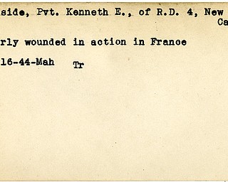 World War II, Vindicator, Kenneth E. Burnside, New Castle, wounded, France, 1944, Mahoning, Trumbull