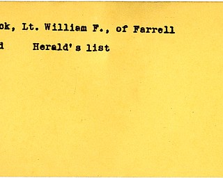 World War II, Vindicator, William F. Burock, Farrell, died, Heralds list
