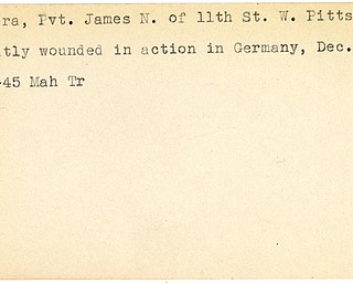 World War II, Vindicator, James N. Butera, Pittsburg, wounded, Germany, 1945, Mahoning, Trumbull