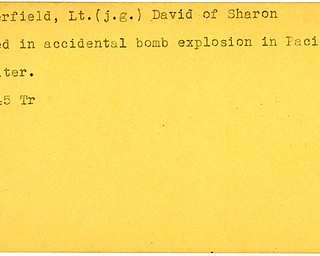 World War II, Vindicator, David Butterfield, killed, accident, Pacific, 1945, Trumbull