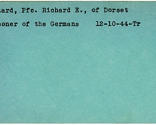 World War II, Vindicator, Richard E. Buzzard, Dorset, prisoner, Germany, 1944, Trumbull