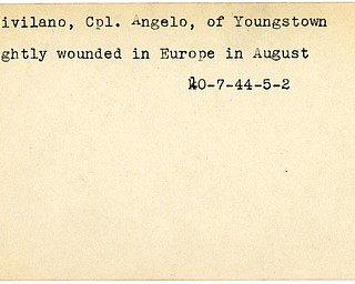 World War II, Vindicator, Angelo Cacivilano, wounded, Europe, 1944