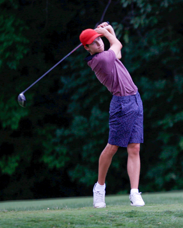 Chris Loychik drives the ball in the U-17 Greatest Golfer Juniors finals at Squaw Creek Golf Course in Vienna on Friday. EMILY MATTHEWS | THE VINDICATOR