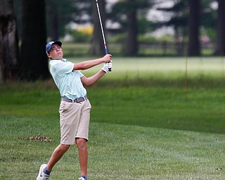 Michael Porter drives the ball in the U-17 Greatest Golfer Juniors finals at Squaw Creek Golf Course in Vienna on Friday. EMILY MATTHEWS | THE VINDICATOR
