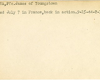 World War II, Vindicator, James Campana, Youngstown, wounded, France, 1944