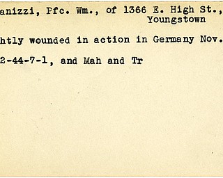 World War II, Vindicator, William Campanizzi, Youngstown, wounded, Germany, 1944, Mahoning, Trumbull