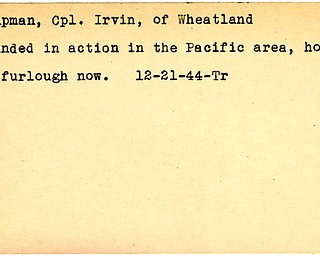 World War II, Vindicator, Irvin Campman, Wheatland, wounded, Pacific, 1944, Trumbull