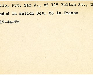 World War II, Vindicator, Sam J. Candio, Niles, wounded, France, 1944, Trumbull