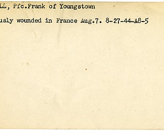 World War II, Vindicator, Frank Cannell, Youngstown, wounded, France, 1944