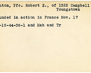 World War II, Vindicator, Robert E. Canton, Youngstown, wounded, France, 1944, Mahoning, Trumbull
