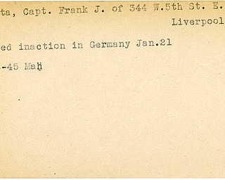 World War II, Vindicator, Frank J. Caputa, East Liverpool, wounded, Germany, 1945, Mahoning