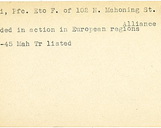 World War II, Vindicator, Eto F. Carli, Alliance, wounded, Europe, 1945, Mahoning, Trumbull