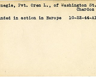 World War II, Vindicator, Oren L. Carnegie, Chardon, wounded, Europe, 1944