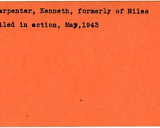 World War II, Vindicator, Kenneth Carpenter, Niles, killed, 1943