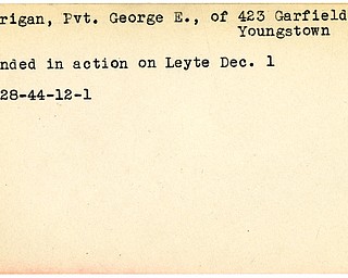 World War II, Vindicator, George E. Carrigan, Youngstown, wounded, Leyte, 1944