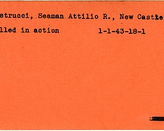 World War II, Vindicator, Attilio R. Castrucci, New Castle, killed, 1943