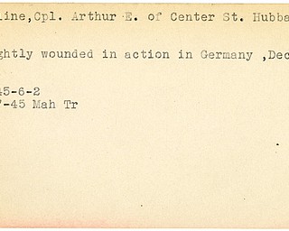 World War II, Vindicator, Arthur E. Cataline, Hubbard, wounded, Germany, 1945, Mahoning, Trumbull