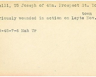 World War II, Vindicator, Joseph Cermelli, Youngstown, wounded, Leyte, 1945, Mahoning, Trumbull