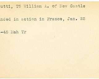 World War II, Vindicator, William A. Cerutti, New Castle, wounded, France, 1945, Mahoning, Trumbull