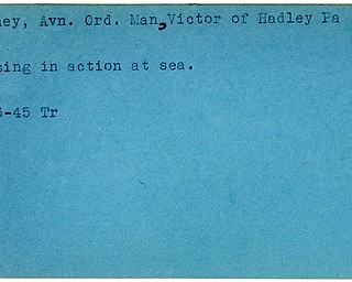 World War II, Vindicator, Victor Chaney, Hadley, missing, 1945, Trumbull