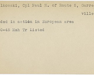 World War II, Vindicator, Paul H. Chilkowski, Garrettsville, wounded, Europe, 1945, Mahoning, Trumbull