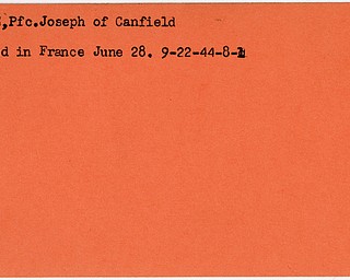 World War II, Vindicator, Joseph Chise, Canfield, killed, France, 1944