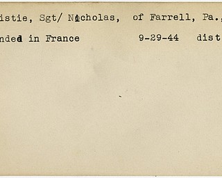 World War II, Vindicator, Nicholas Christie, Farrell, wounded, France, 1944