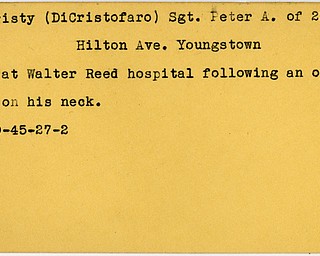 World War II, Vindicator, Peter A. Christy, DiCristofaro, Youngstown, died, operation, 1945