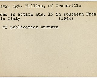 World War II, Vindicator, William Christy, Greenville, wounded, France, Italy, 1944