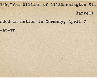 World War II, Vindicator, William Churlik, wounded, Germany, 1945, Trumbull