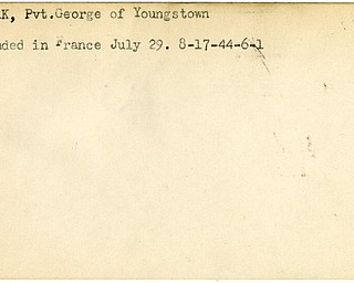 World War II, Vindicator, George Clark, Youngstown, wounded, France, 1944