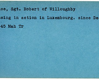World War II, Vindicator, Robert Clause, Willoughby, missing, Luxembourg, 1945, Mahoning, Trumbull