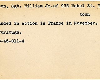 World War II, Vindicator, William Clayton Jr, Youngstown, wounded, France, 1945