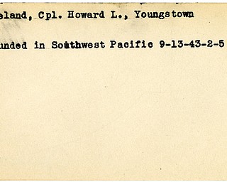 World War II, Vindicator, Howard L. Cleland, Youngstown, wounded, Pacific, 1943