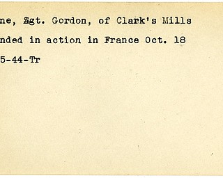 World War II, Vindicator, Gordon Cline, Clark's Mill, wounded, France, 1944, Trumbull