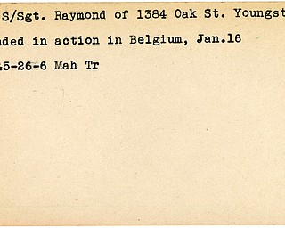 World War II, Vindicator, Raymond Cmil, Youngstown, wounded, Belgium, 1945, Mahoning, Trumbull