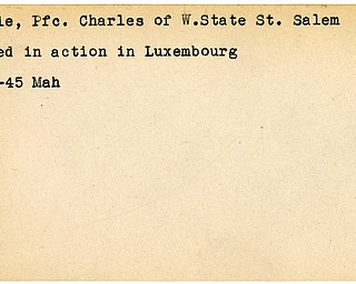 World War II, Vindicator, Charles Conkle, Salem, wounded, Luxembourg, 1945, Mahoning