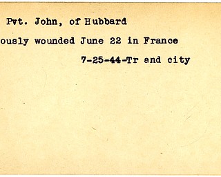World War II, Vindicator, John Conn, Hubbard, wounded, France, 1944, Trumbull, City