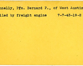 World War II, Vindicator, Bernard P. Connelly, Austintown, killed, 1943