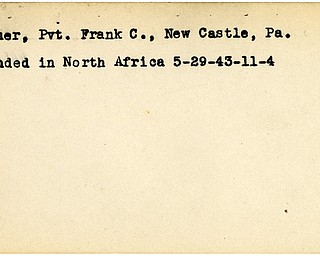 World War II, Vindicator, Frank C. Conner, New Castle, wounded, Africa, 1943