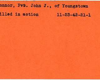 World War II, Vindicator, John J. Connor, Youngstown, killed, 1942