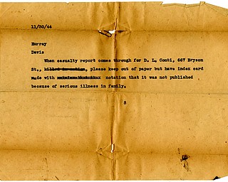 World War II, Vindicator, Dominic Conti, 1944, note